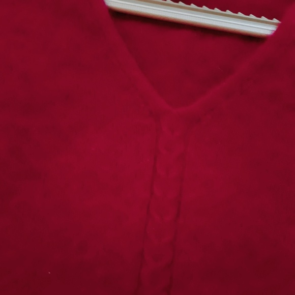 Red 100% CASHMERE V-neck Long Sleeve Sweater Sz S - Picture 5 of 10